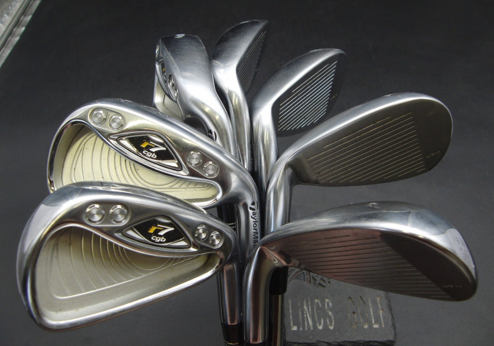 Set of 7x TaylorMade r7 cgb rac 4-PW Irons Stiff Steel Shafts TaylorMade Grips