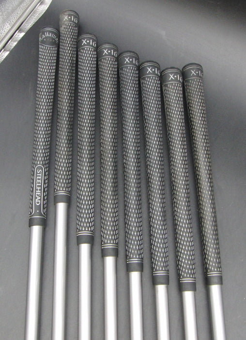 Set of 8x Callaway Steelhead X-16 4-PW + AW Irons Regular Graphite Shafts*