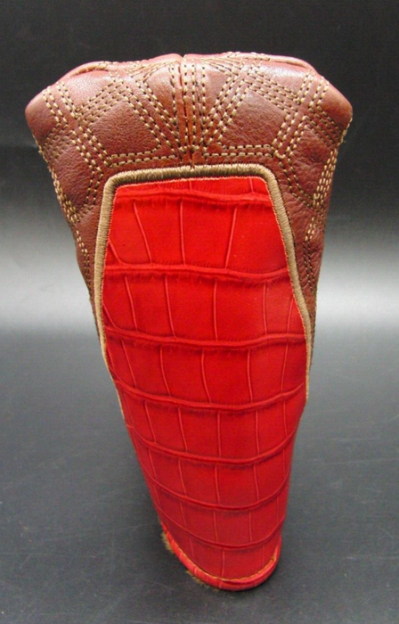 PSYKO GOLF Croc-effect Embroidered Genuine Leather Putter Head Cover