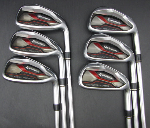 Set of 6x TaylorMade Aeroburner 5-PW Irons Stiff Steel Shafts NO 1 Grips