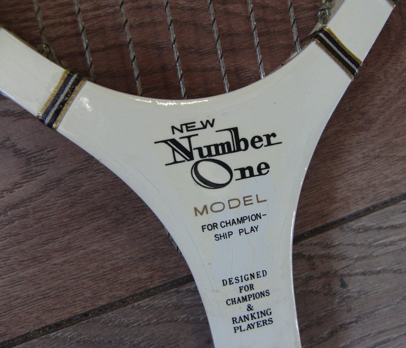 Vintage Kawasaki New Number One Wooden Tennis Racket Made in Japan Retro