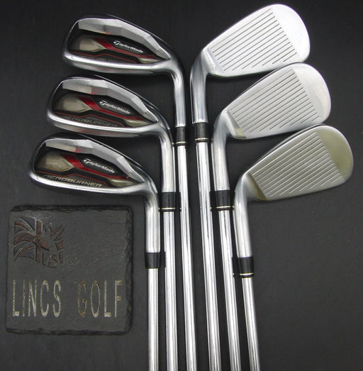 Set of 6x TaylorMade Aeroburner 5-PW Irons Stiff Steel Shafts NO 1 Grips