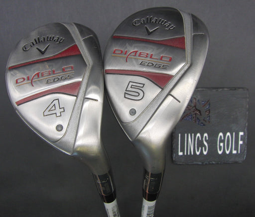Set of 2x Callaway Diablo Edge 4+5 Hybrids Ladies Graphite Shafts Sword Grips