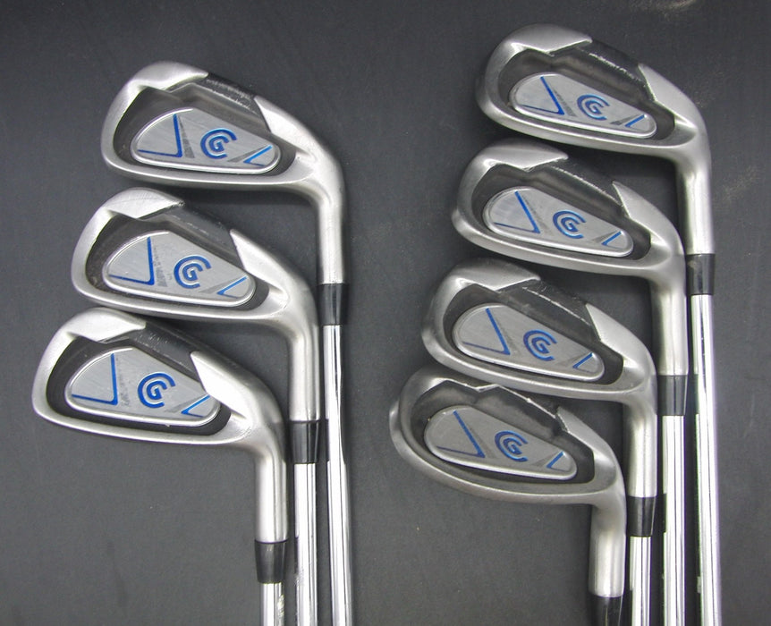 Set of 7x Cleveland 5-SW Irons Stiff Steel Shafts Black Grips*