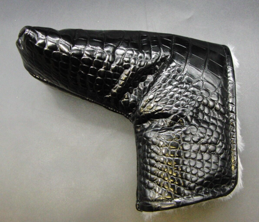 Luxury PSYKO GOLF Croc-Effect Genuine Leather Putter Embossed Logo Head Cover