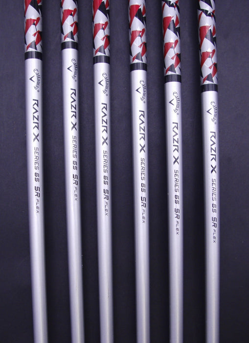 Set of 6x Callaway RAZR X Black Irons 5-PW Senior Graphite Shafts Callaway Grips