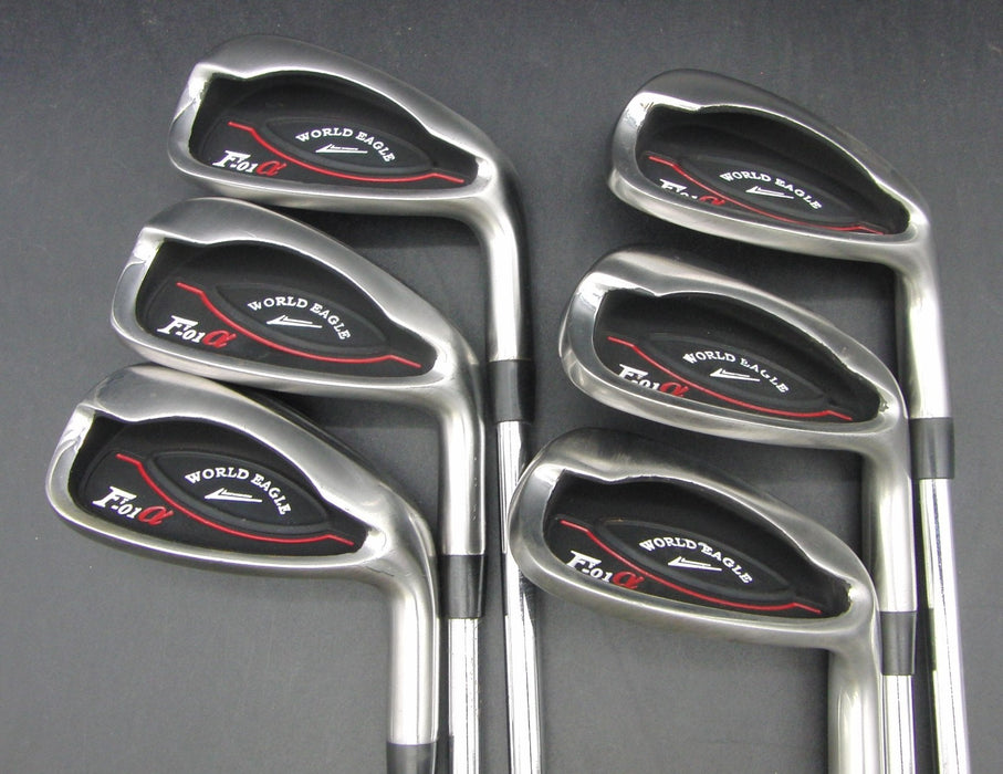 Set of 6x World Eagle F-01 6-SW Irons Regular Steel Shafts Black Grips*