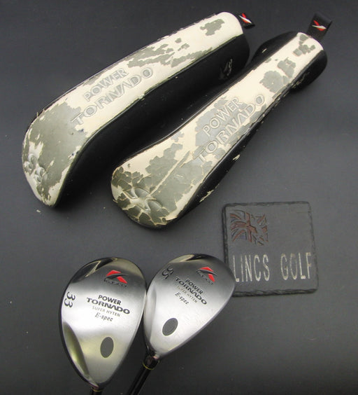 Set of 2 Kasco Power Tornado Super Hyten 3 + 5 Hybrids Regular Graphite Shafts