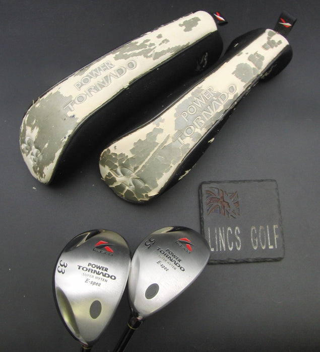 Set of 2 Kasco Power Tornado Super Hyten 3 + 5 Hybrids Regular Graphite Shafts