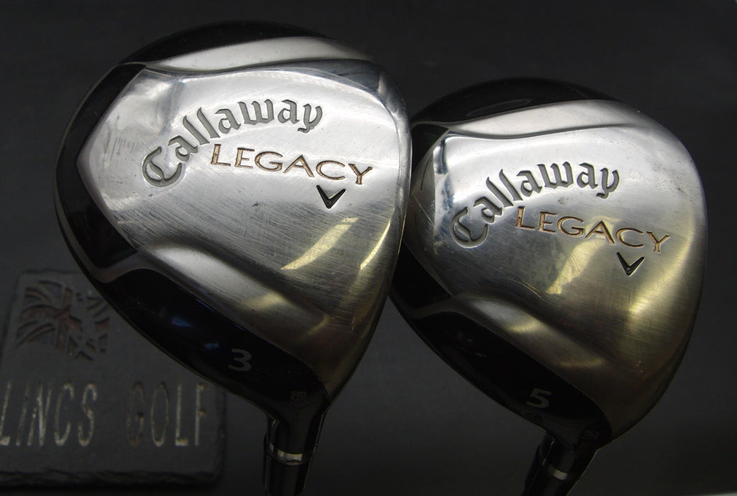 Set of 2 Callaway Legacy 3+5 Woods Regular Graphite Shafts Tour Edge Grips