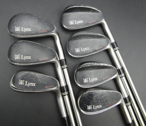 Set of 7x Lynx Bomba Irons 5-SW Regular Graphite Shafts Golf Pride Grips*