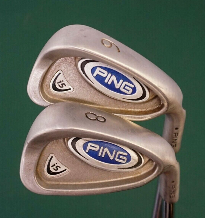 Set of 2 x Ping i5 Black Dot Irons 6 & 8 Stiff Steel Shaft Golf Pride Grip