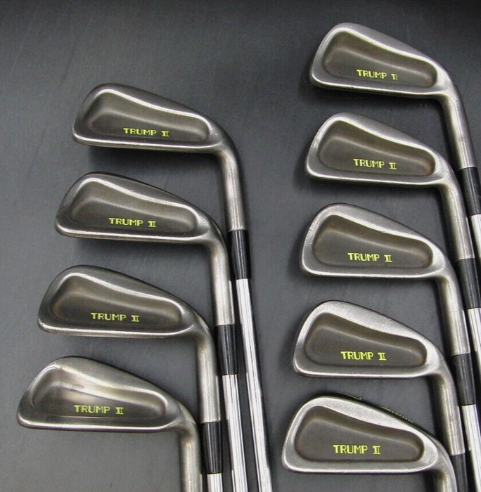 Set of 9 x Mizuno Trump II Irons 3-SW Regular Steel Shafts Unbranded Grips