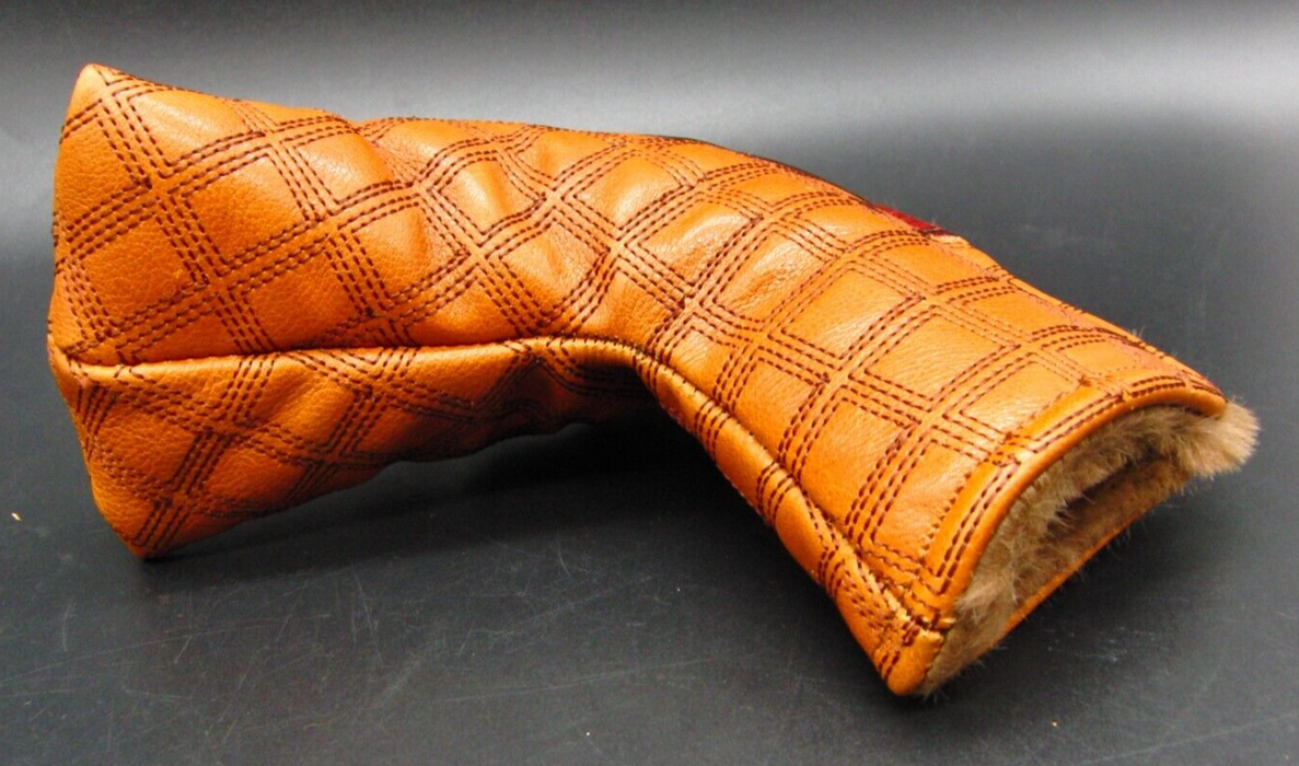 Luxury PSYKO GOLF Ostrich Effect Genuine Leather Putter Embossed Logo Head Cover