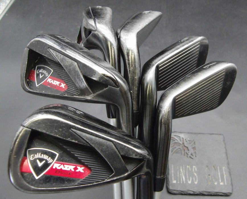 Set of 6x Callaway RAZR X Black Irons 5-PW Senior Graphite Shafts Callaway Grips
