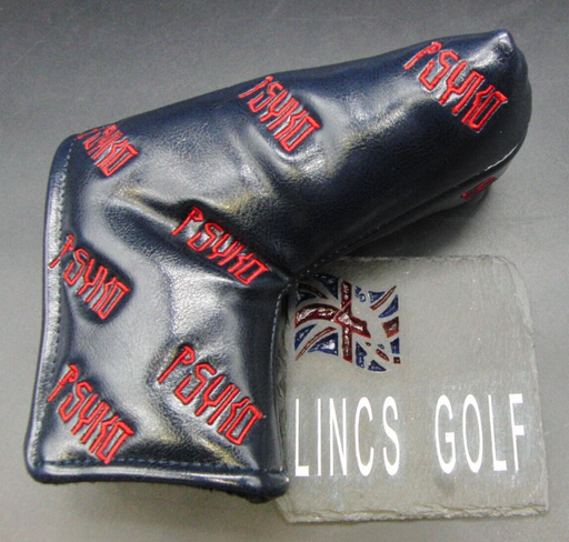 Luxury PSYKO GOLF Embroidered-Logo Genuine Leather Putter Head Cover