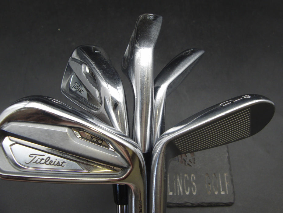 Set of 5x Titleist T100 Irons 6-PW Stiff Steel Shafts Golf Pride Grips