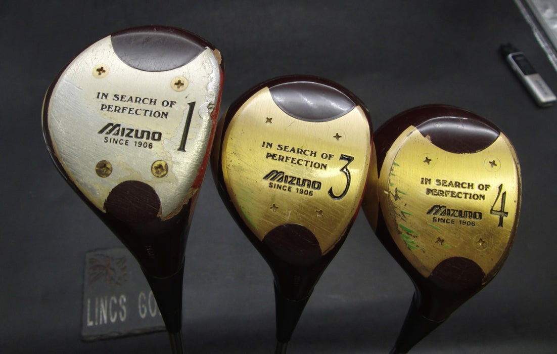 Set of 3 Mizuno Astral MV-I Driver + 3 + 4 Wood Regular Steel Shaft Mizuno Grip