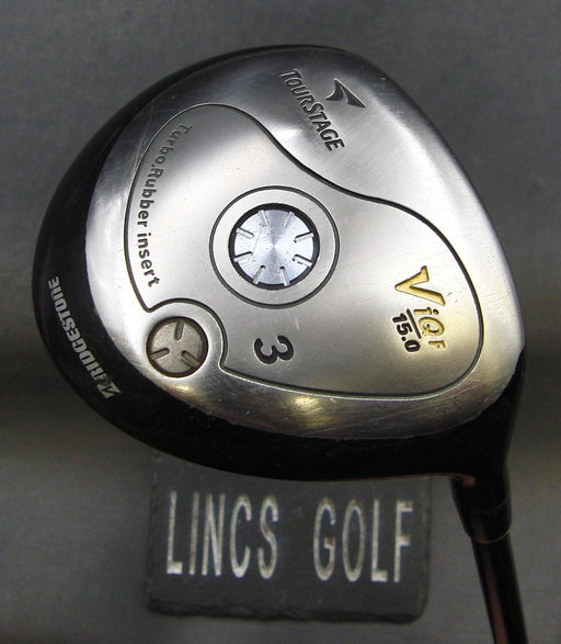 Bridgestone Tour Stage ViQ F 15° 3 Wood Stiff Graphite Shaft Golf Pride Grip