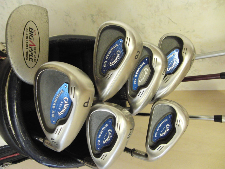 Set Callaway SteelHead X-16 5-PW Irons+ Callaway 11 Driver + 3 + 4 Wood + Putter
