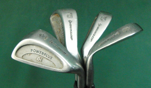Set of 4 x Dunlop Powerplus Gi Irons 8-SW Regular Steel Shafts Avon Grips