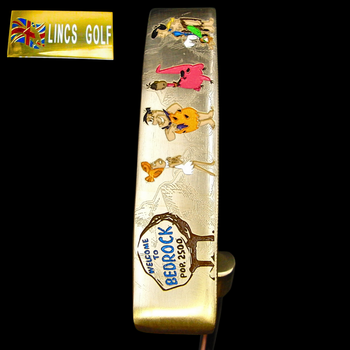 Custom Milled Flintstones Themed Pal Ping Putter 86.5cm Steel Genuine Leather HC