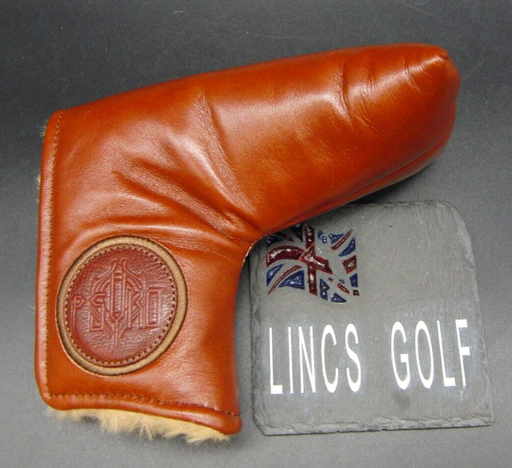 Luxury PSYKO GOLF Brown Genuine Leather Putter Embossed Head Cover