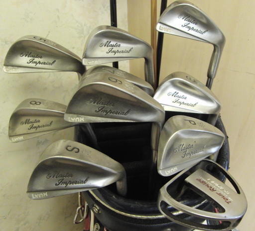Set Of Lynx Master Imperial 3-SW Irons Driver + 4 + 5 Wood + Putter