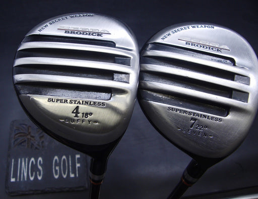Set of 2 Zebra Brodick New Secret Weapon 4+7 Woods Regular Graphite Shafts