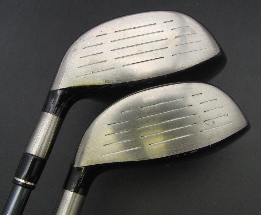 Set of 2 TaylorMade R7 Ti 3 Wood + 5 Wood Stiff Graphite Shafts Golf Pride Grips