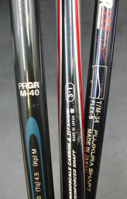 Set of 3  x Srixon XXIO, Yonex Nanov, PRGR TRX 370 Drivers Stiff Graphite Shafts