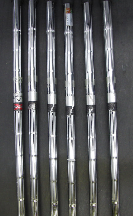 Set of 6x Callaway RAZR X Black Irons 5-PW Stiff Steel Shafts Callaway Grips*