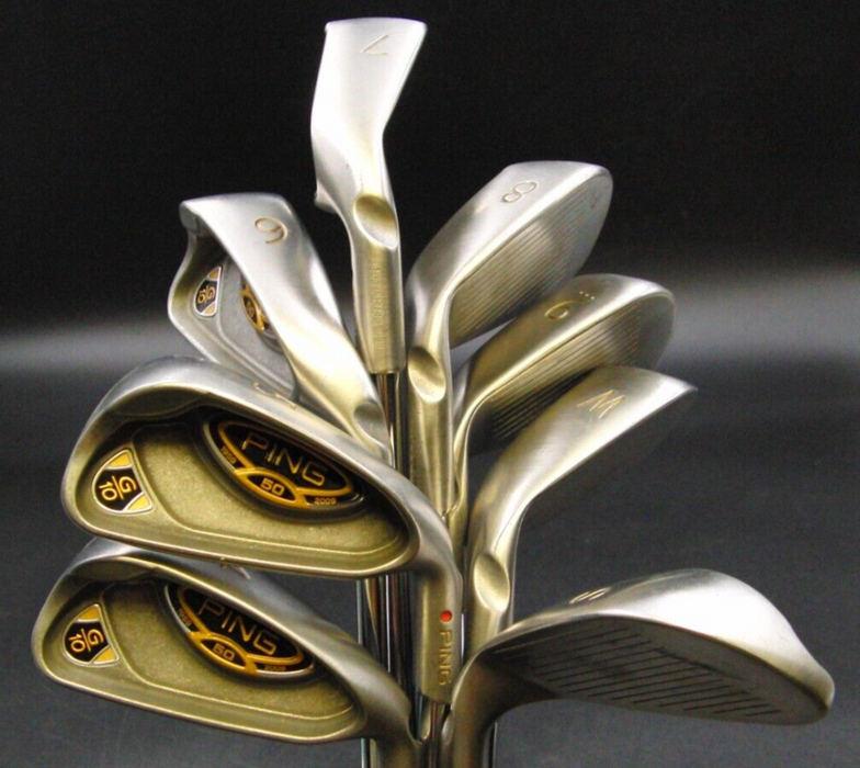 Set of 8 x Ping G10 50th Anniversary Red Dot Irons 4-SW Regular Steel Shafts
