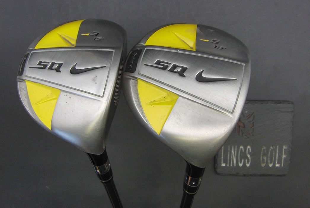 Set of 2 Nike SQ 15° 3 Wood + 19° 5 Wood Regular Graphite Shafts Nike Grips