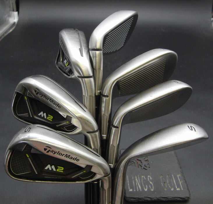Set of 7x TaylorMade M2 2017 5-SW Irons Stiff Graphite Shafts Black Grips