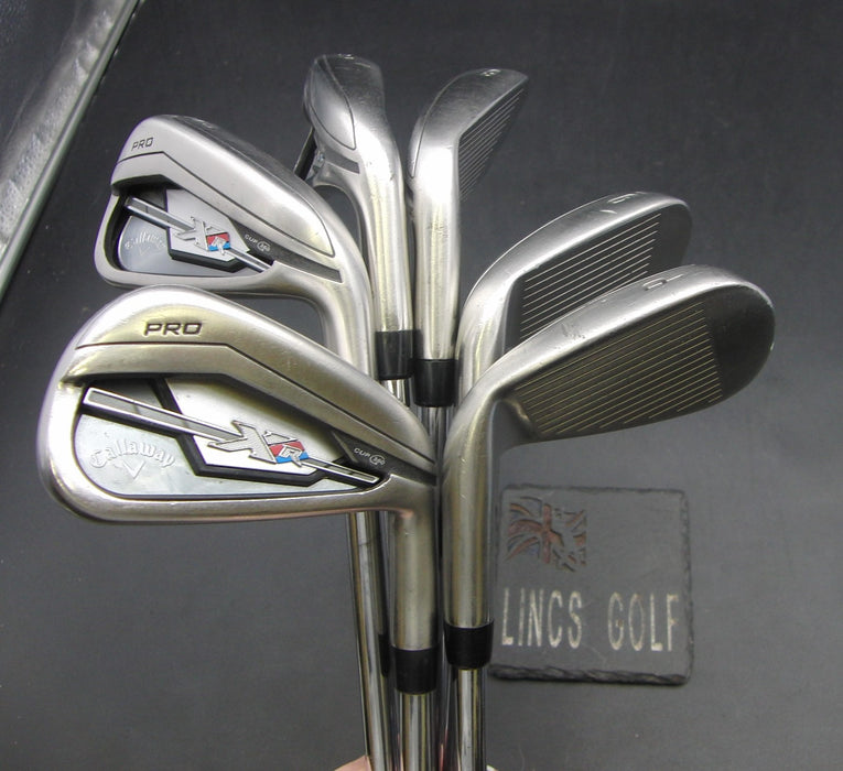 Set of 6x Callaway XR Pro 5-PW Irons Stiff Steel Shafts Golf Pride Grips*
