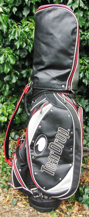 4 Division Tear Drop Cyber Crown Black Strap Rain Cover Cart Carry Golf Club Bag