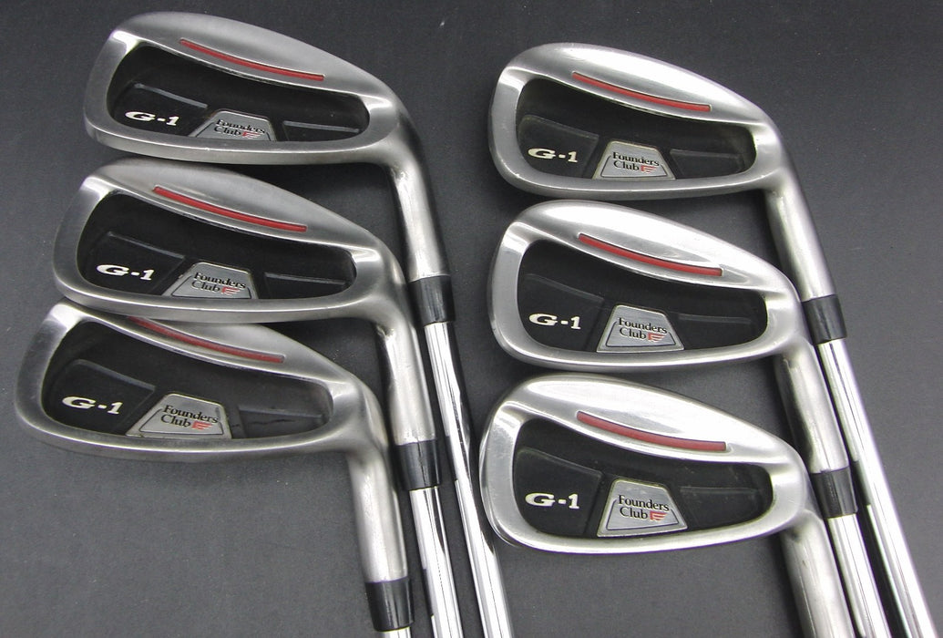Set of 6x Founders Club G-1 5-PW Irons Regular Steel Shafts Founders Club Grips