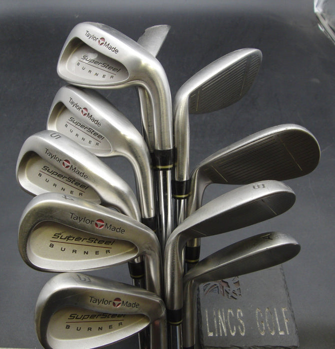 Set of 10x TaylorMade Burner SuperSteel Irons 3-SW+AW Stiff Steel Shafts*