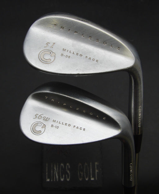 Set of 2 Crews Golf Triple Sole B-10 51° Gap Wedge + 56° Sand Wedge