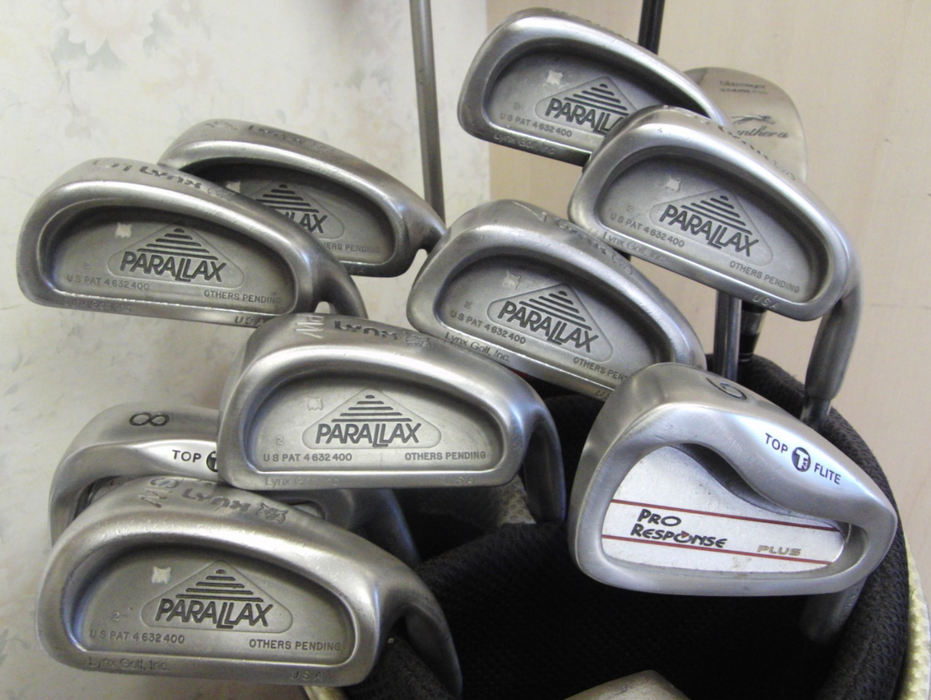 Set Of Lynx Parallax 3-PW/SW Irons + 10.5 Driver + 3 Wood + 4/5 Hybrid + Putter
