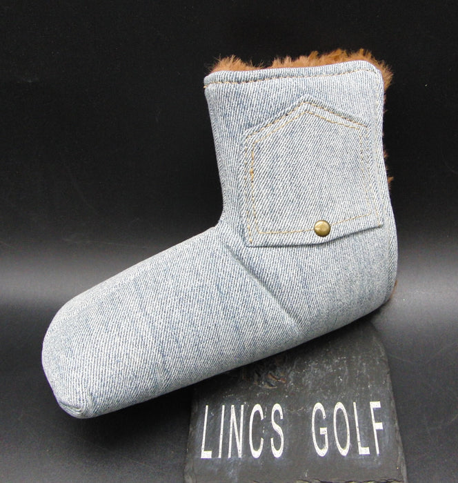 PSYKO Snow Wash Denim Plush Inside Putter Head Cover Only(New)
