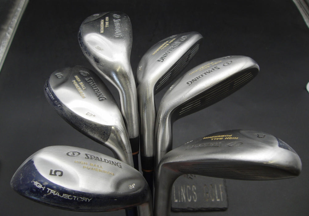 Set of 6x Spalding High Ball Irons 5-PW Stiff Graphite Shafts Spalding Grips