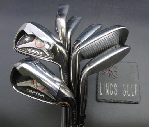 Set of 7 TaylorMade Burner TP 4-PW Stiff Steel Shafts TaylorMade Grips*