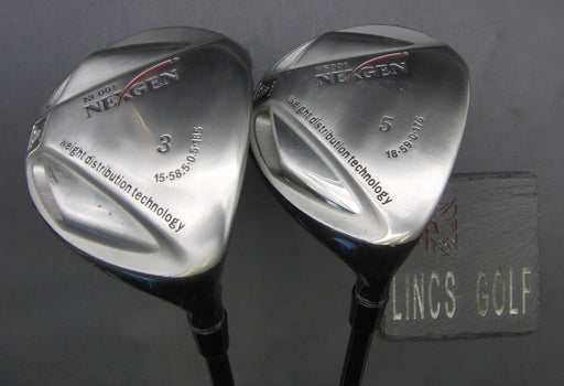 Set of 2 Nexgen NF-001 15° 3 Wood + 18° 5 Wood Stiff Graphite Shafts Bolux Grips