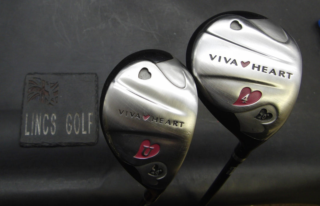 Set of 2 Ladies Viva Heart 20° 4 Wood 24° 4 Hybrid Ladies Graphite Shafts
