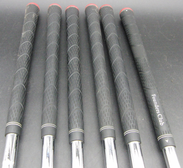 Set of 6x Founders Club G-1 5-PW Irons Regular Steel Shafts Founders Club Grips