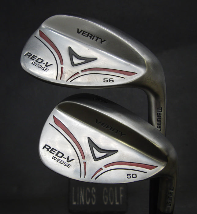 Set of 2 Maruman Verity Red-V 50° Sand + 56° Gap Wedges Regular Graphite Shafts