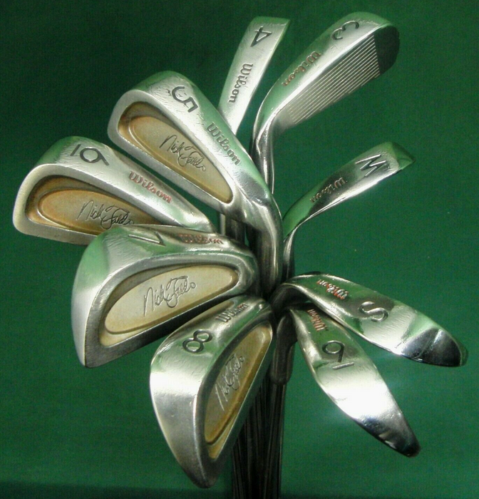 Vintage Set of 9 x Wilson Nick Faldo 3-SW Irons Regular Steel Shafts Wilson Grip
