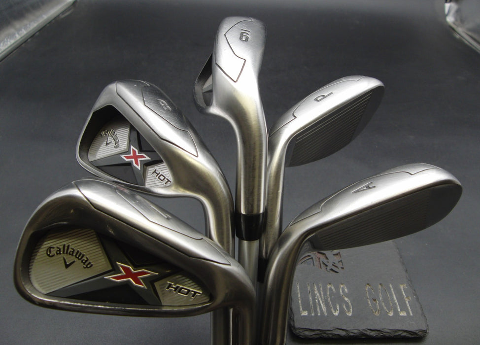 Set of 5x Callaway X Hot Irons 7-PW+AW Regular Graphite Shafts Callaway Grips